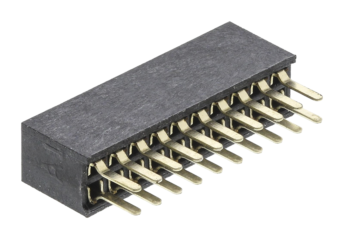 HARWIN Straight Through Hole Mount PCB Socket, 20-Contact, 2-Row, 1.27mm Pitch, Solder Termination