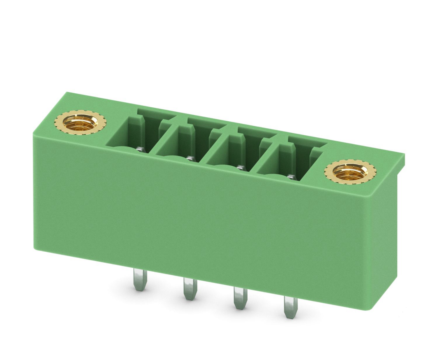 Phoenix Contact, 3.81mm Pitch, MCV 1.5/4-GF-3.81-LR, 4 Way, , Pluggable Terminal Block, Header, Through Hole, Screw