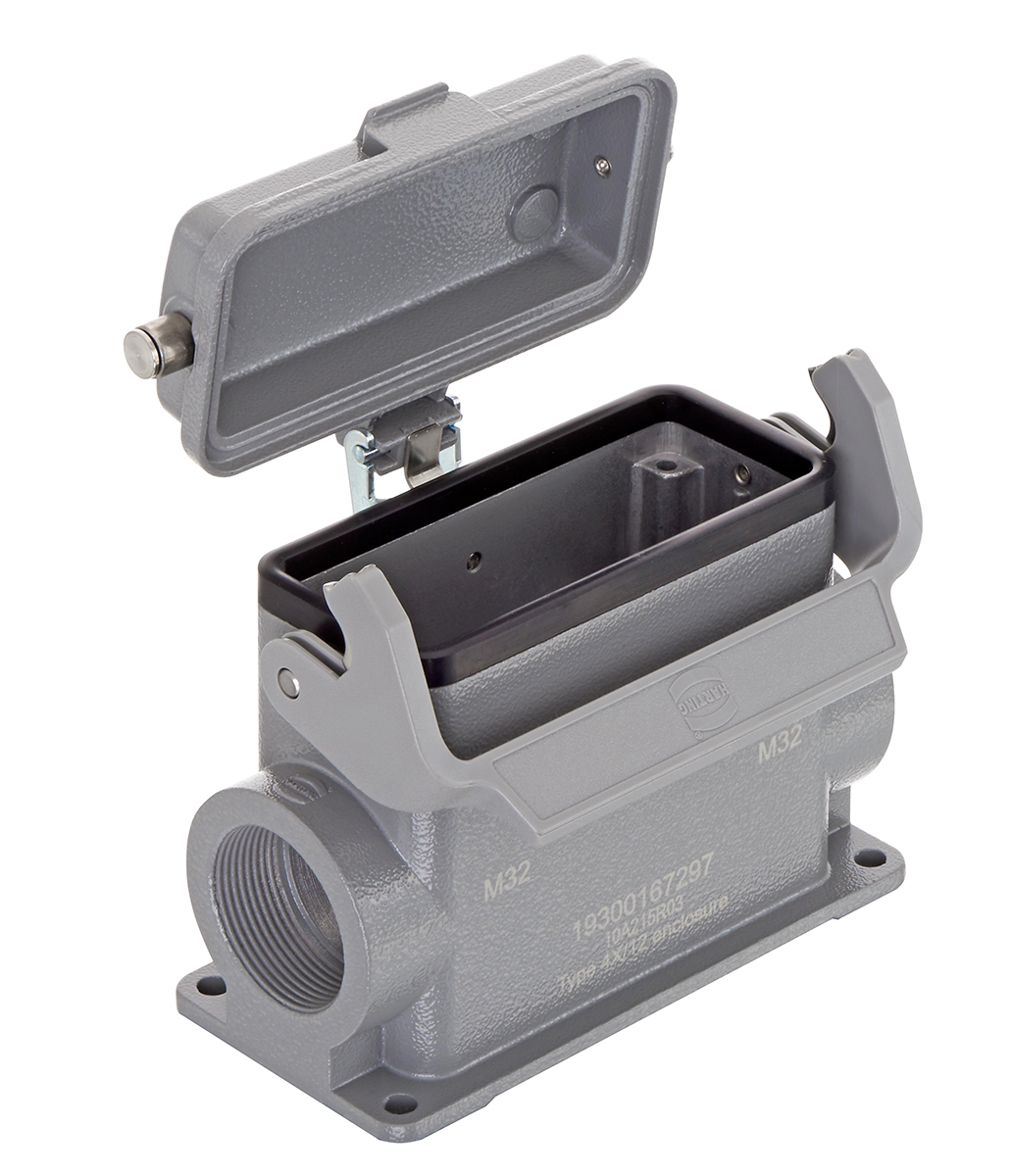 HARTING Han B Heavy Duty Power Connector Housing, M32 x 2 Thread, Side Entry