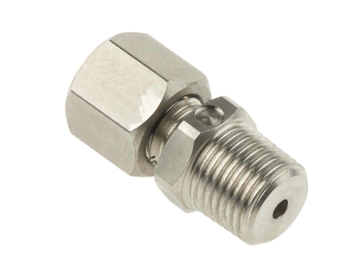 RS PRO 1/8 NPT Compression Fitting for Use with Thermocouple or PRT Probe, 2mm Probe, RoHS Standard