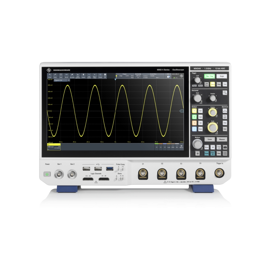 Rohde & Schwarz MXO44-2415 MXO 4 Series, 1.5GHz Bench Oscilloscope, 4 Analogue Channels - RS Calibrated