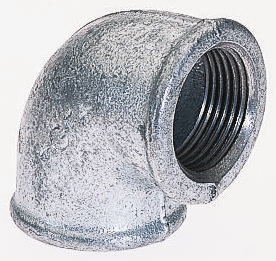 Georg Fischer Black Malleable Iron Fitting, 90° Elbow, Female BSPP 2in to Female BSPP 2in