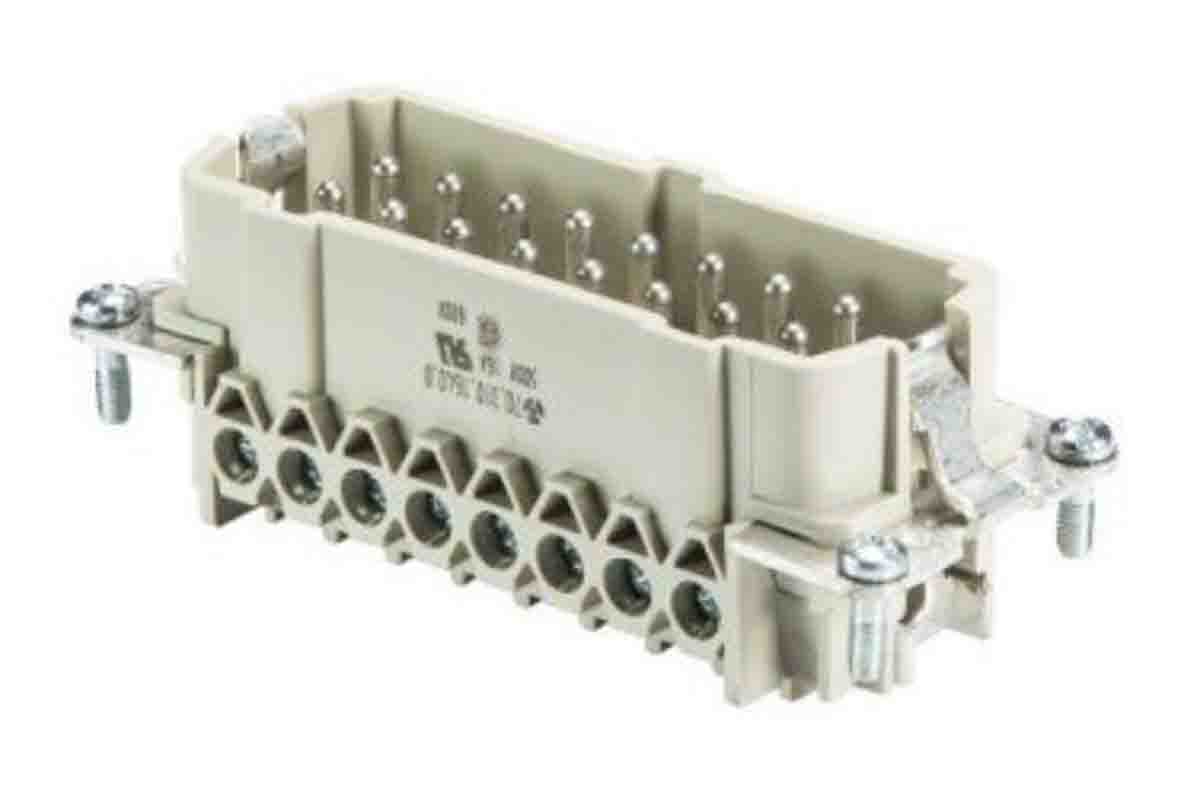Wieland Male insert, 16 Way, 16A, Male, BAS STS, Panel Mount, 500 V