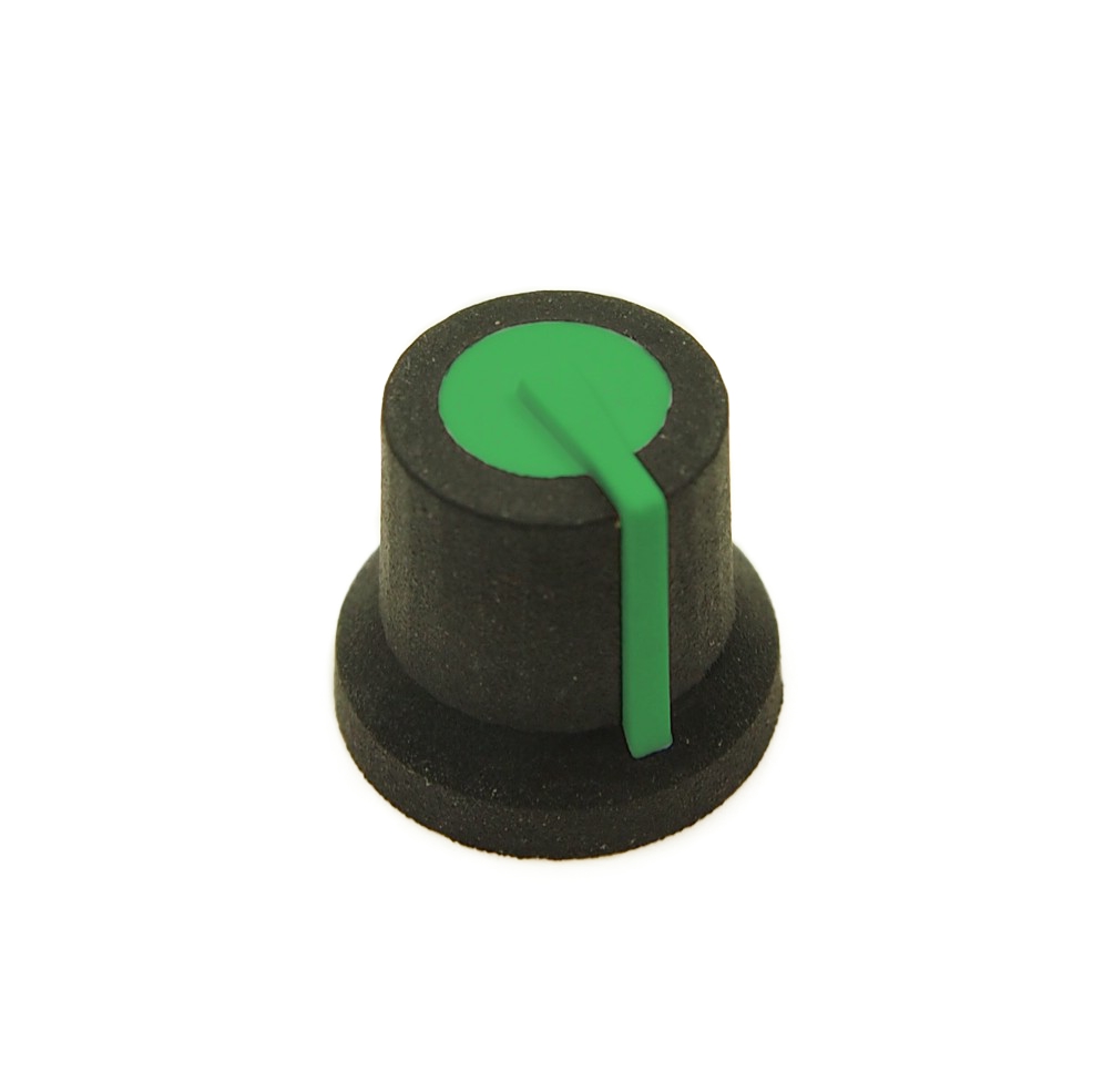 RS PRO 16.2mm Black Potentiometer Knob for 6mm Shaft Splined