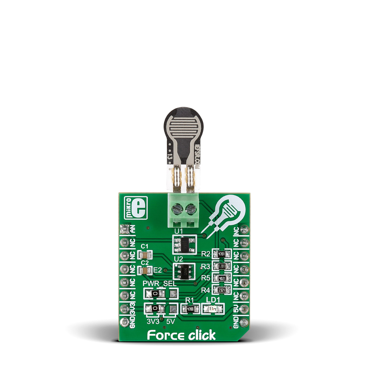 MikroElektronika Force Click mikroBus Click Board for Implement Force Pressure Measurement MIKROE-2065