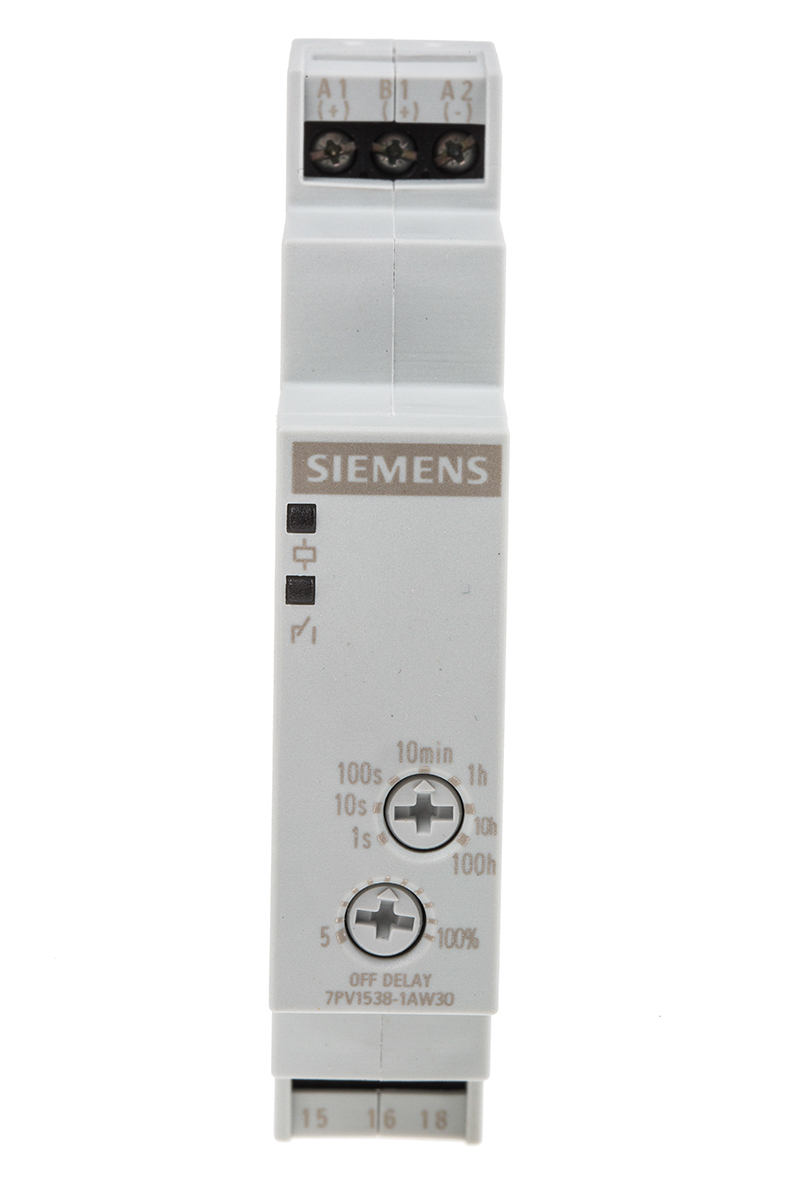 Siemens DIN Rail Mount Timer Relay, 12 → 240V ac/dc, 1-Contact, 0.05 → 100 s, 3 → 100 min, 5