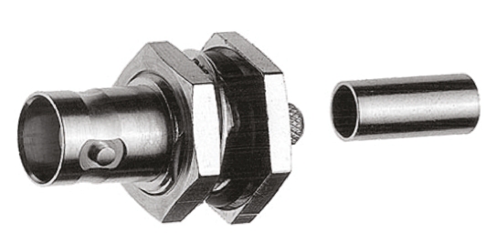 Telegartner, Jack Panel Mount BNC Connector, 75Ω, Clamp, Crimp Termination, Straight Body