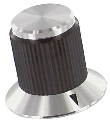 TE Connectivity 19.1mm Black Potentiometer Knob for 3.2mm Shaft, KNS501BA1/8