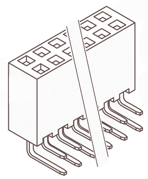 Samtec SSW Series Right Angle Through Hole Mount PCB Socket, 4-Contact, 2-Row, 2.54mm Pitch, Solder Termination