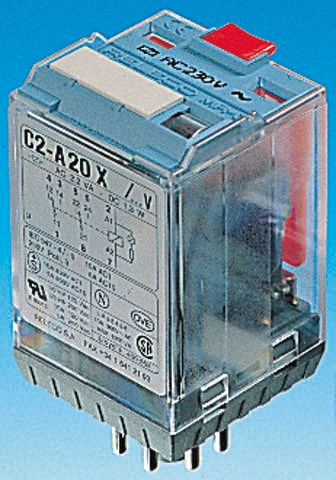 Releco Plug In Power Relay, 230V ac Coil, DPDT