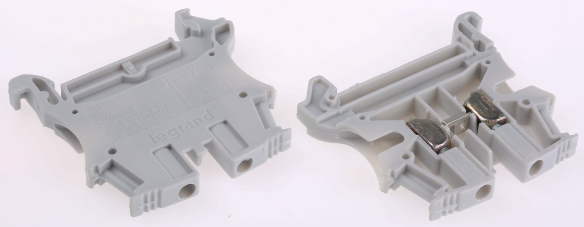 Legrand 0 371 61 371 Series Grey, 4mm², Single-Level, Screw Termination