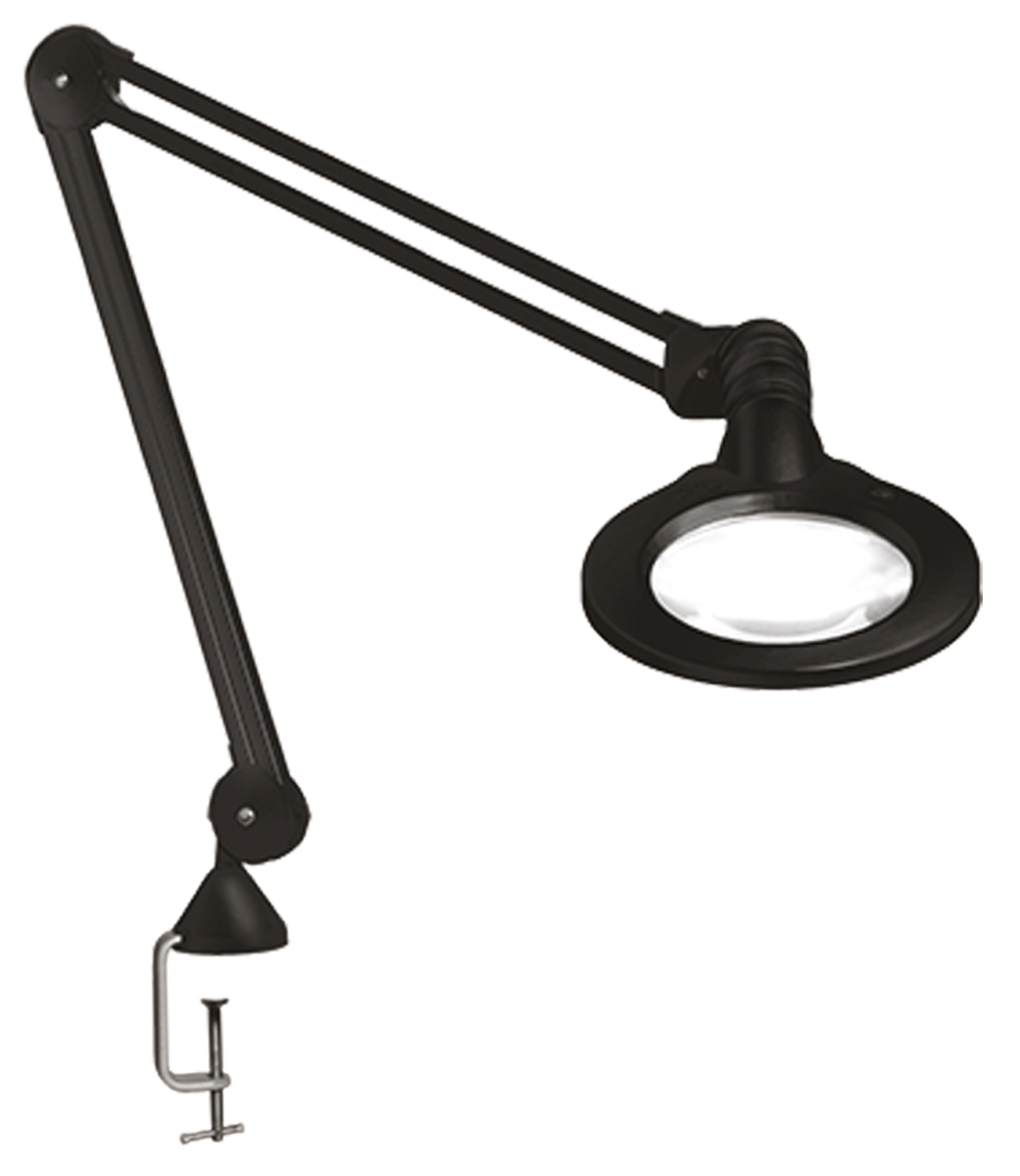 Luxo KFM LED ESD LED Magnifying Lamp with Table Clamp Mount, 5dioptre