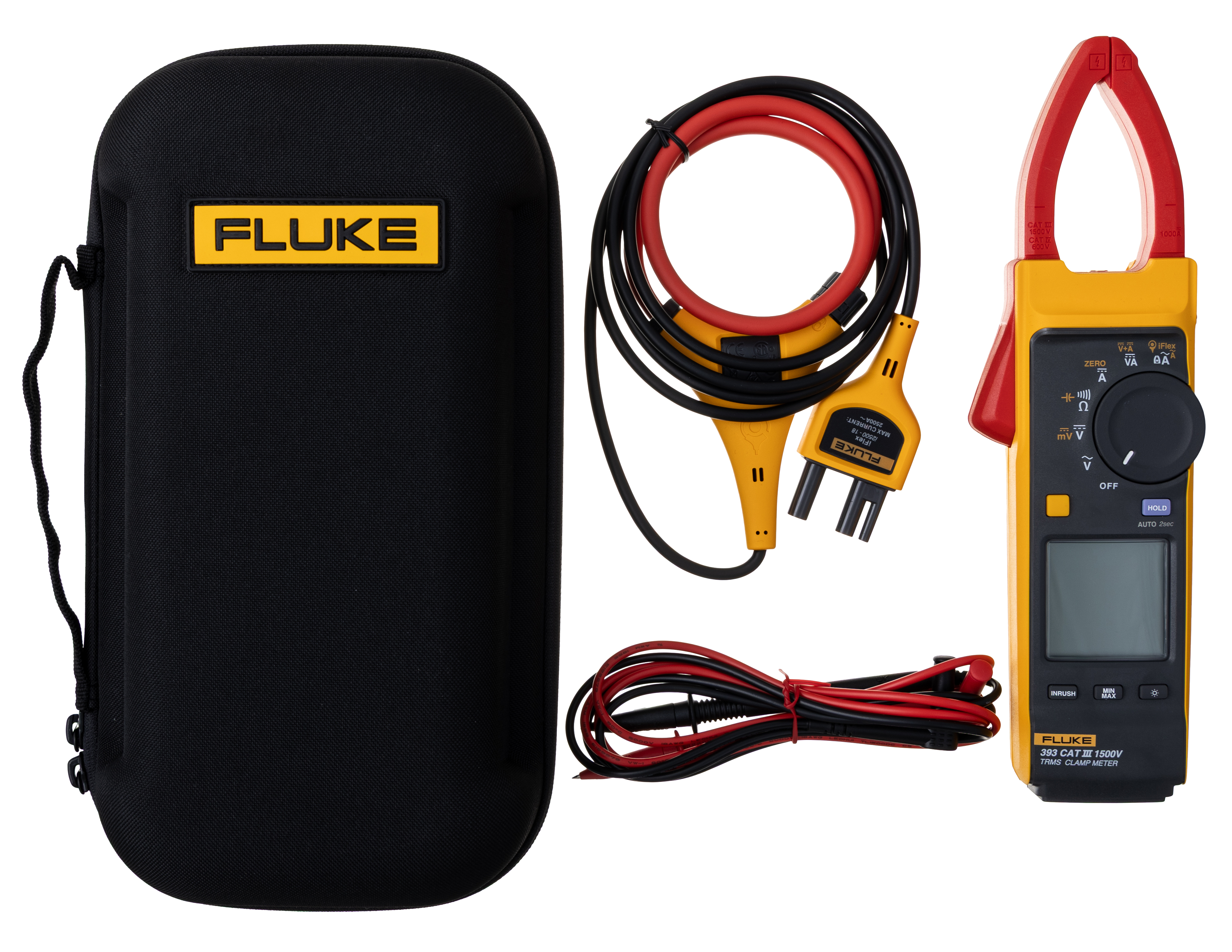 Fluke 393/E Clamp Meter, 1000A dc, Max Current 2500A ac CAT III 1500V With RS Calibration