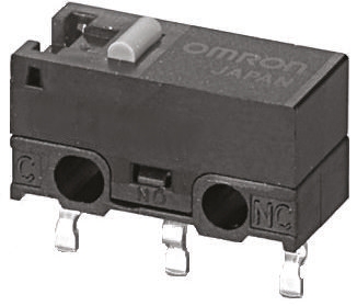 Omron Pin Plunger Micro Switch, PCB Terminal, 3 A @ 125 V ac, SPDT, IP40