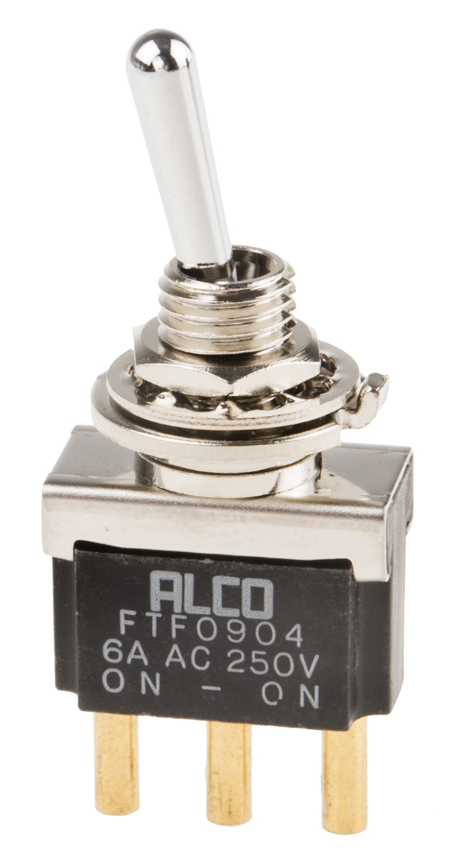 TE Connectivity Toggle Switch, Panel Mount, On-(On), SPDT, Solder Terminal, 125V ac