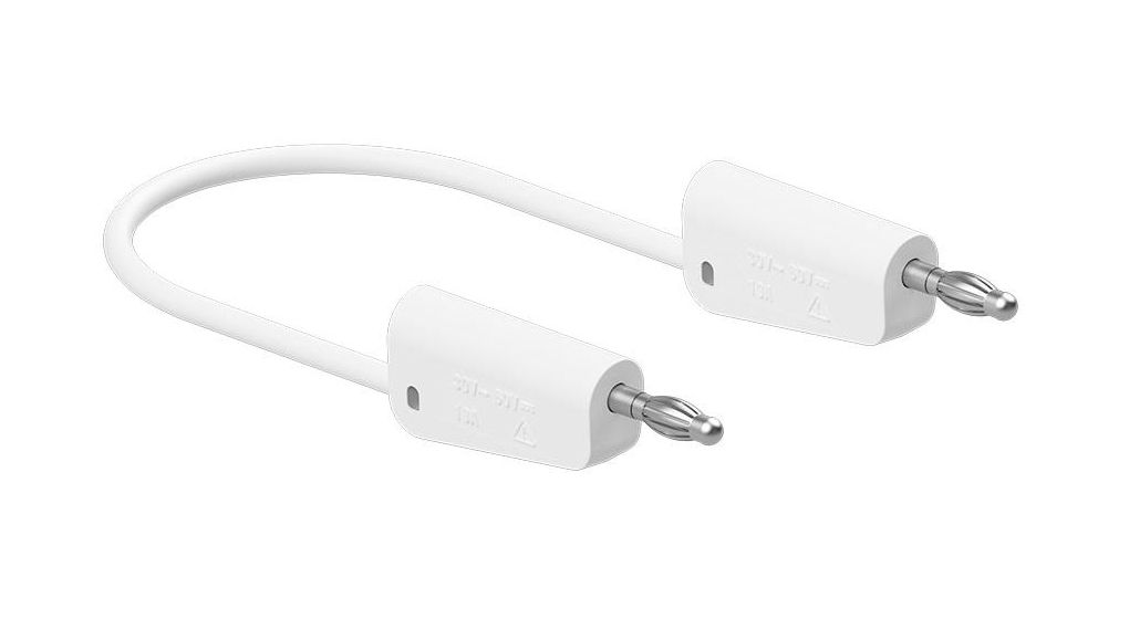 Staubli Test lead, 19A, 30 → 60V, White, 200cm Lead Length