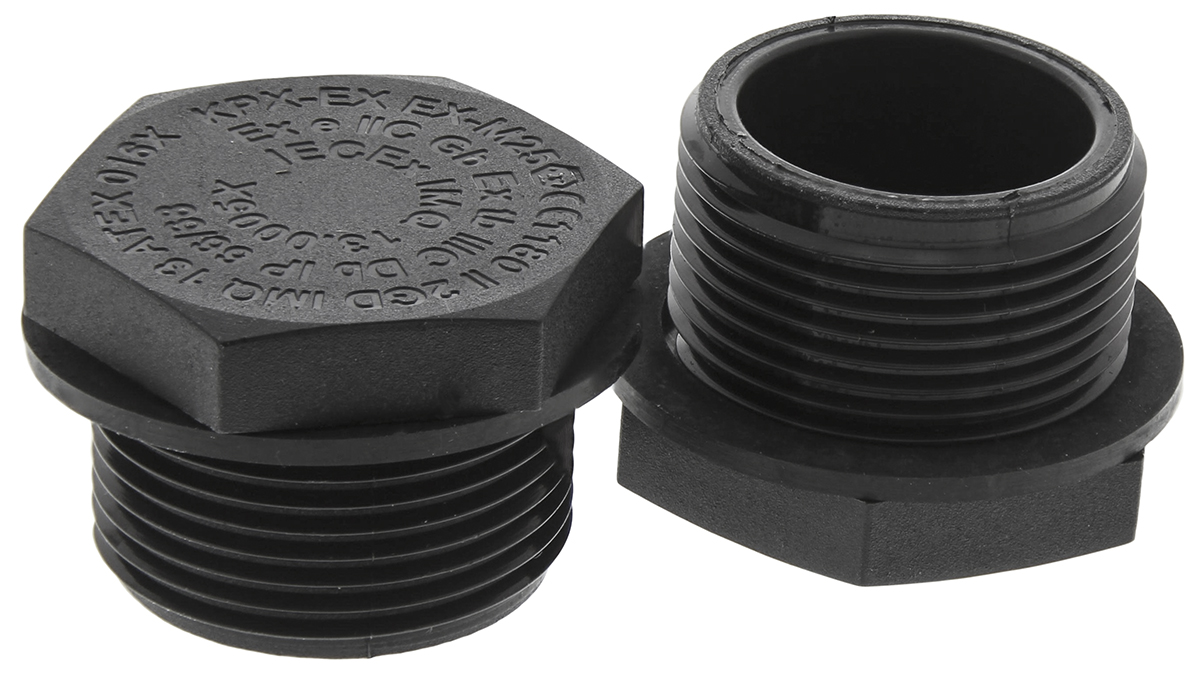 Kopex-EX Stopping Plug, M25, Nylon, 28mm Diameter, Threaded