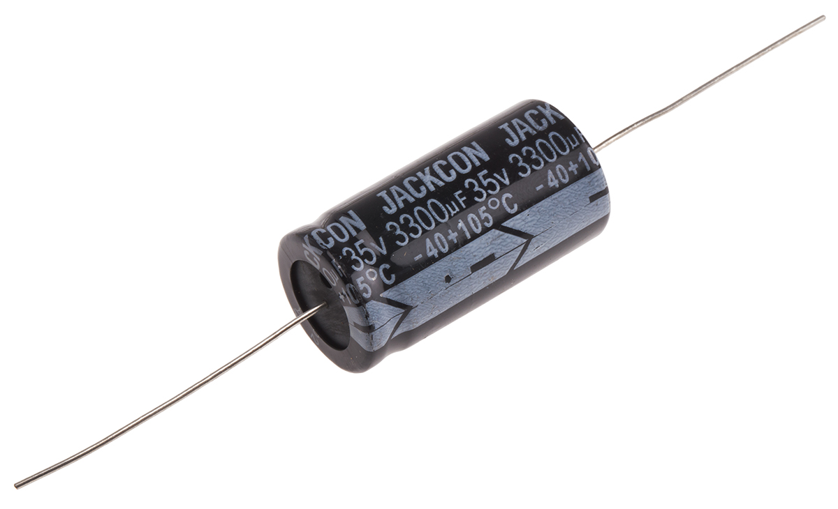 RS PRO 3300μF Aluminium Electrolytic Capacitor 35V dc, Axial, Through Hole