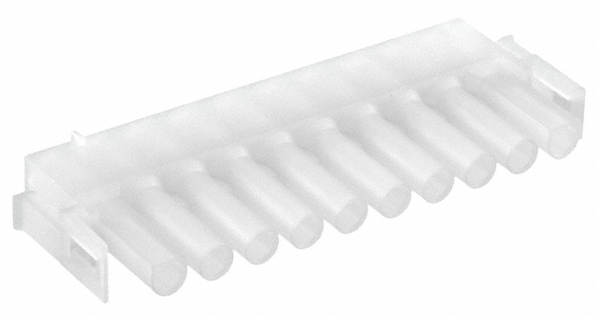 TE Connectivity, Universal MATE-N-LOK Male Connector Housing, 6.35mm Pitch, 10 Way, 1 Row