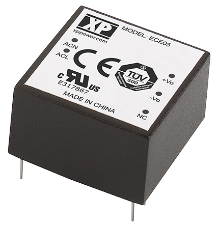 XP Power Switching Power Supply, ECE05US03, 3.3V dc, 1.51A, 5W, 1 Output, 120 → 370 V dc, 85 → 264 V ac