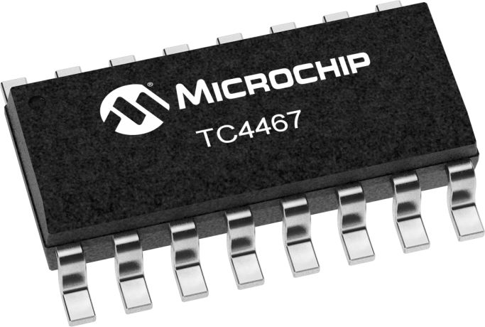 Microchip TC4467COE, Dual 2, 1.2 A 16-Pin 18 V, SOIC