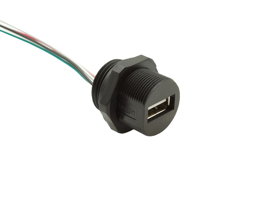 Bulgin USB 2.0, Female USB A to Flying Leads, 250mm