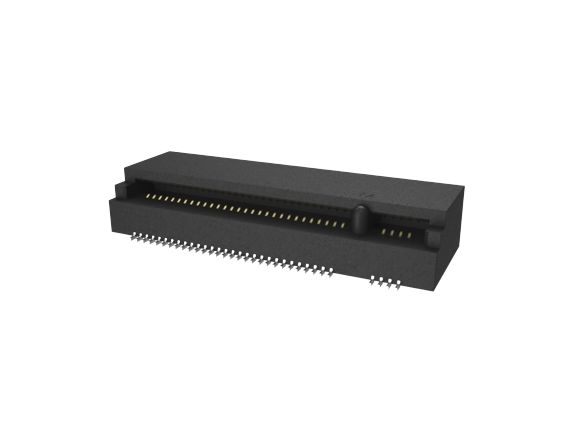 Amphenol Communications Solutions Right Angle Female Edge Connector, 67-Contacts, 0.5mm Pitch