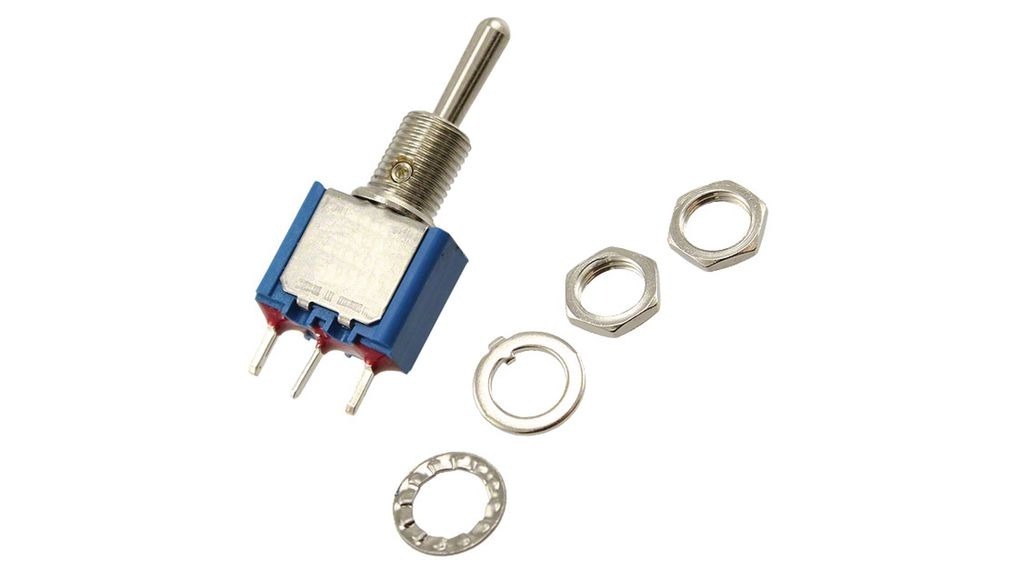 APEM Toggle Switch, Panel Mount, On-Off-On, 1P, PC Terminal Terminal, 125V ac