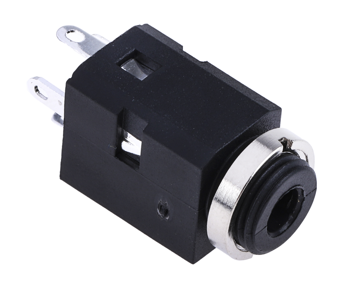 RS PRO Jack Connector 3.5 mm Panel Mount Stereo Socket, 3Pole