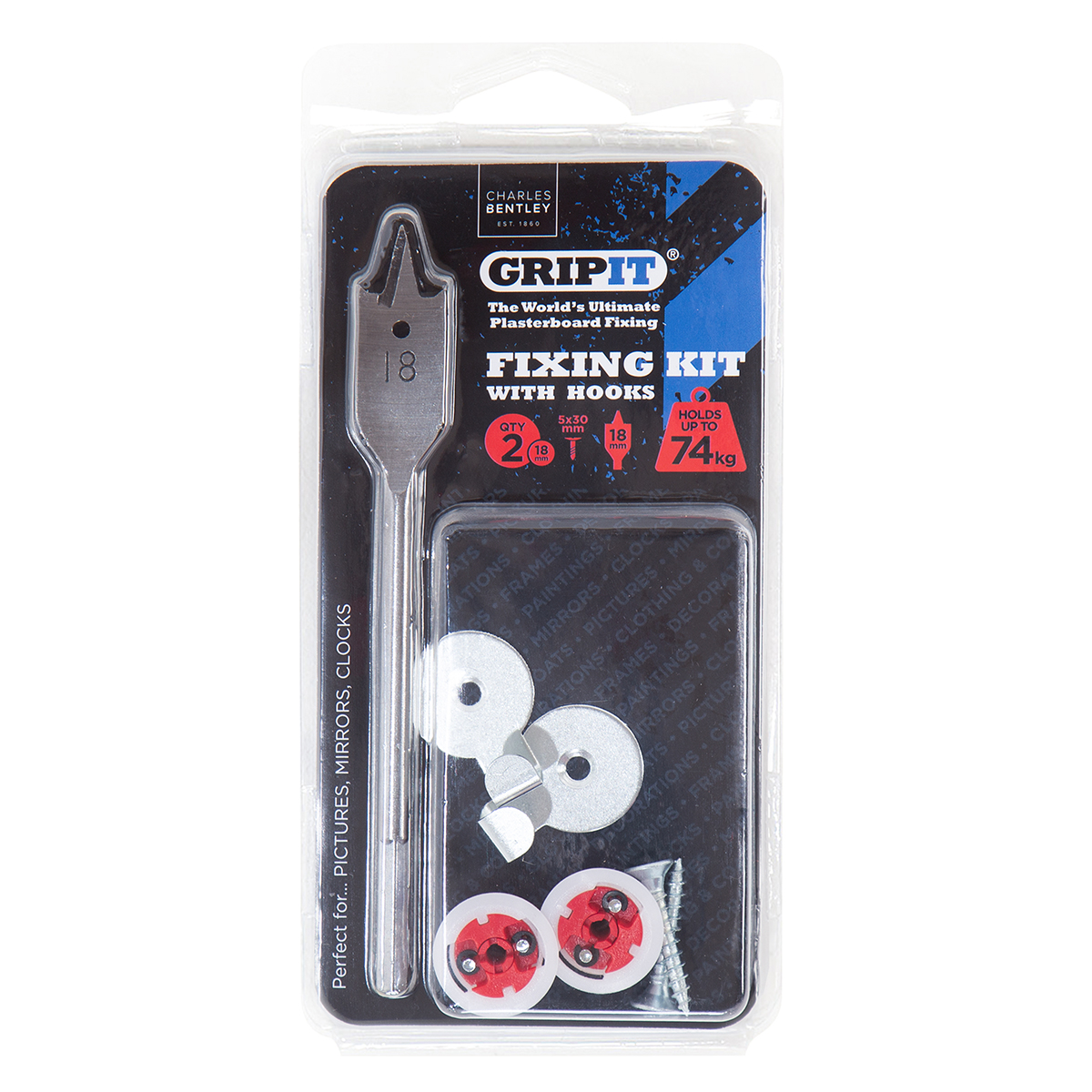 Gripit Red Stainless Steel Plasterboard Fixings, 18mm fixing hole diameter