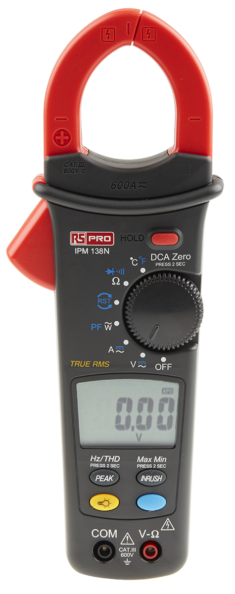 RS PRO IPM138N Clamp Meter, 600A dc, Max Current 600A ac CAT II 1000V With RS Calibration