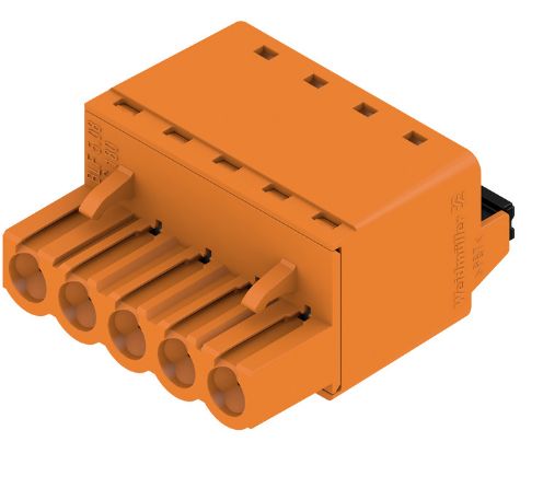 Weidmuller, 5.08mm Pitch, BL 5.08, 5 Way, , Pluggable Terminal Block, Plug, Cable Mount, Push In Termination, 1013720000