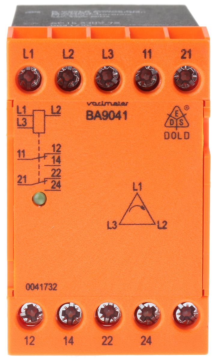 Dold Phase Monitoring Relay, 3 Phase, DPDT, DIN Rail
