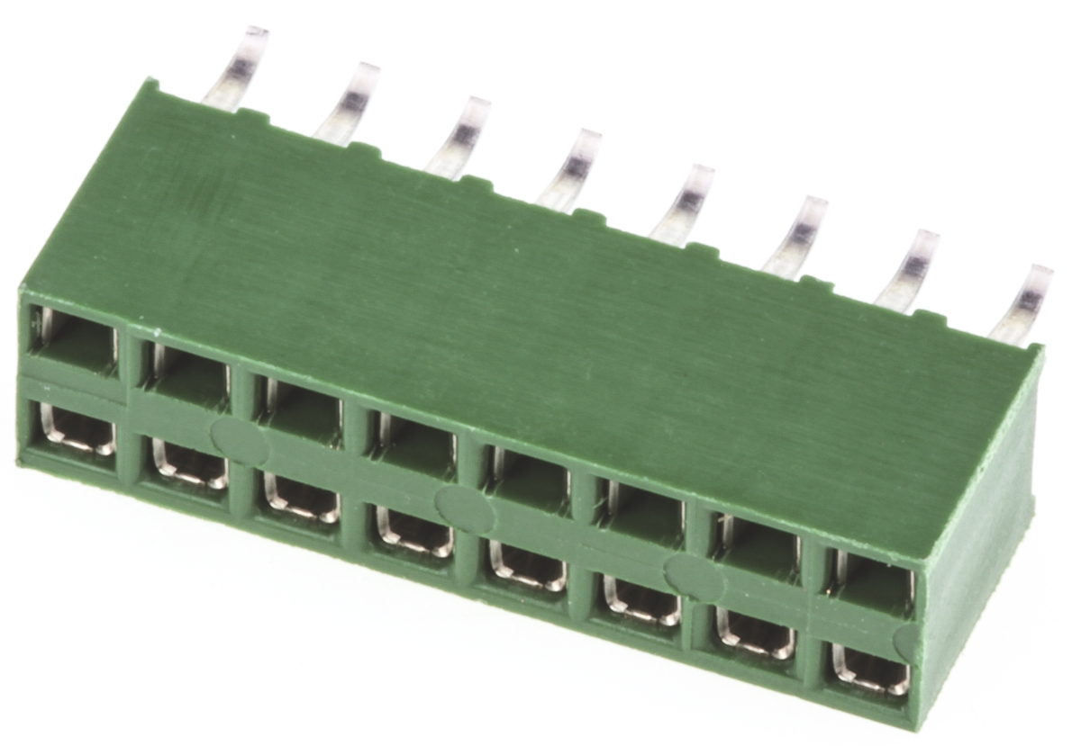 TE Connectivity AMPMODU HV100 Series Straight Through Hole Mount PCB Socket, 16-Contact, 2-Row, 2.54mm Pitch, Solder
