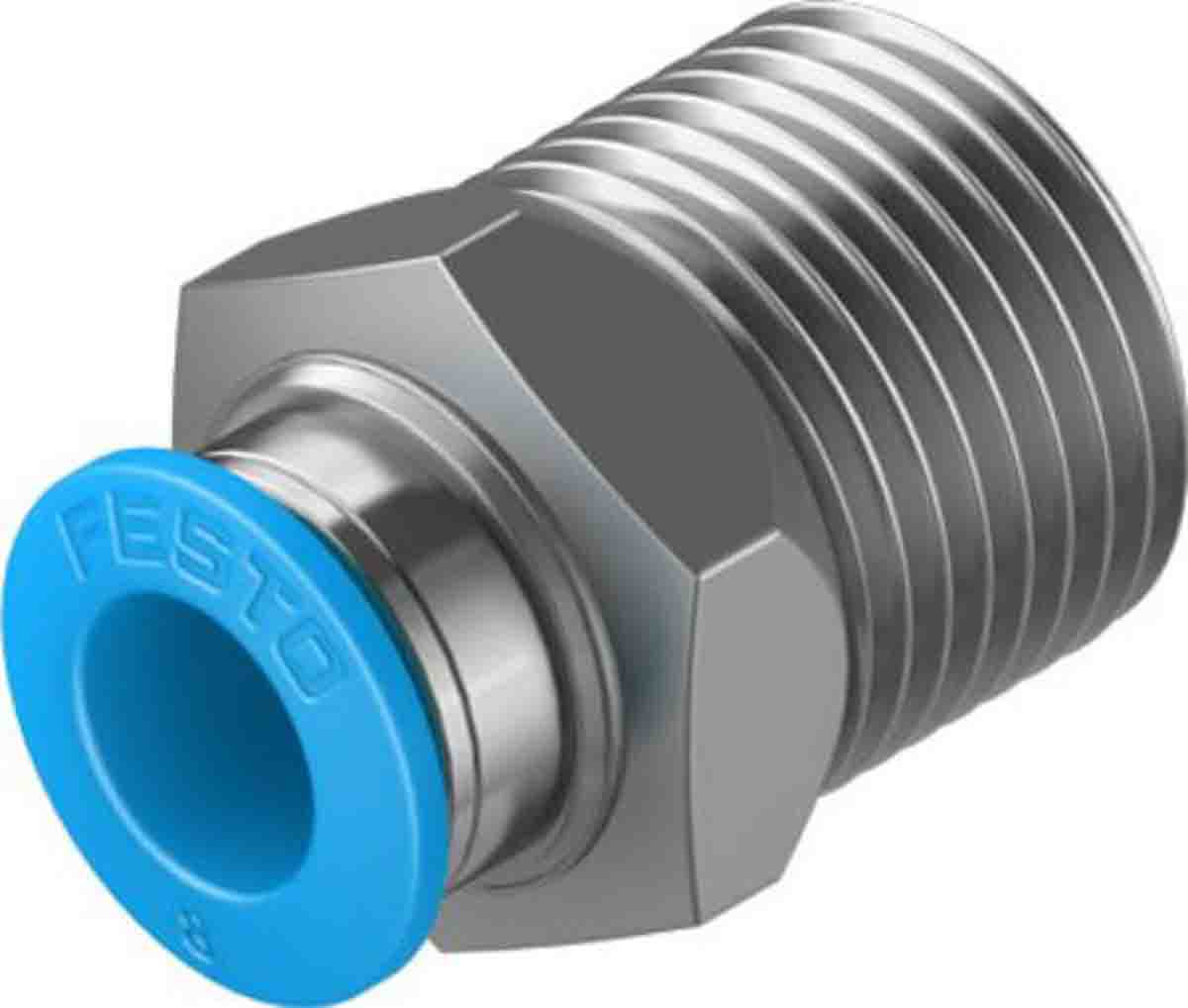 Festo Straight Threaded Adaptor, G 3/8 Male to Push In 8 mm, Threaded-to-Tube Connection Style, 130681