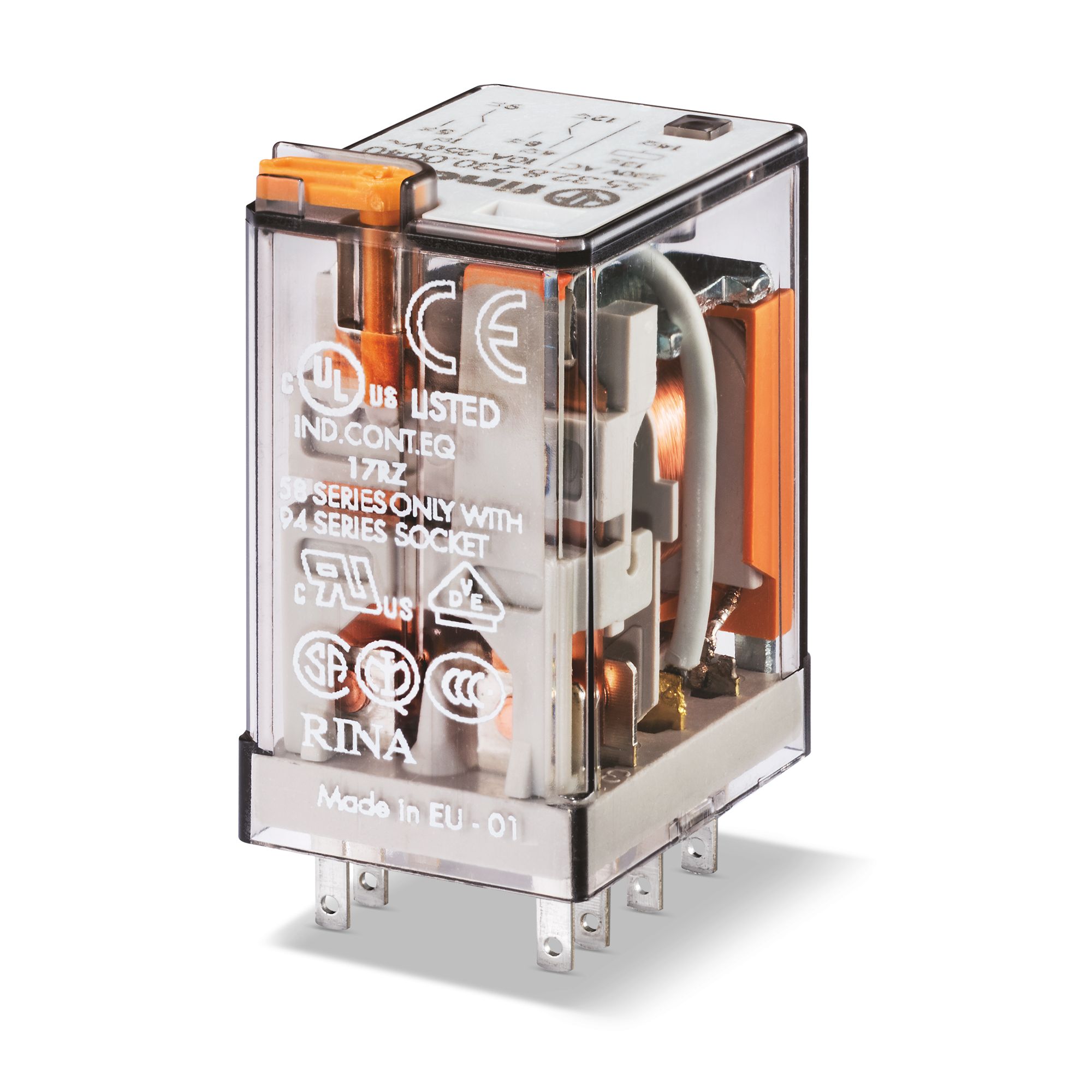 Finder Plug In Relay, 120V ac Coil, 10A Switching Current, DPDT