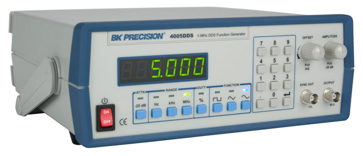 BK Precision 4005DDS Function Generator, 1Hz Min, 5MHz Max - With RS Calibration