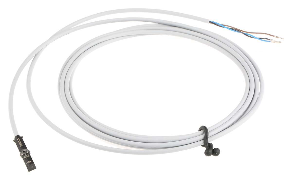 Festo Magneto Resistive Pneumatic Position Detector, IP65, IP68, IP69K, 24V dc, NO Operation, SMT-8, with LED
