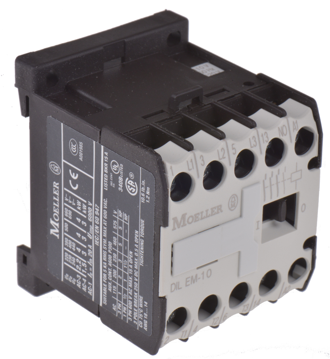 Eaton xStart DILEM Contactor, 110 V ac Coil, 3-Pole, 9 A, 4 kW, 3NO, 400 V ac