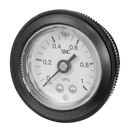 SMC Analogue Pressure Gauge 1MPa Back Entry 42.5mm Outside Diameter