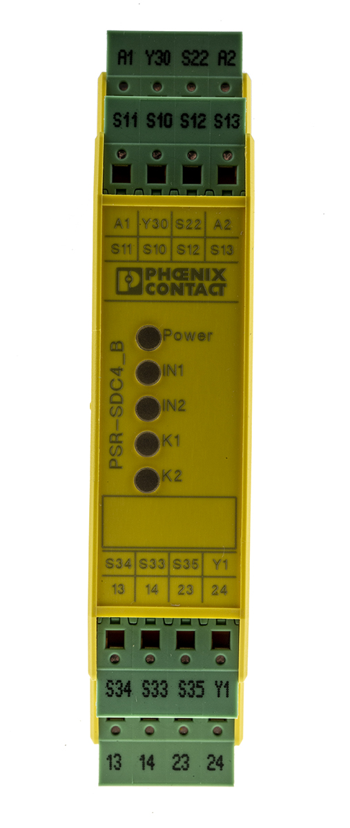 Phoenix Contact PSRclassic PSR-SPP- 24UC/SDC4/2X1/B 1 Auxiliary Contacts Safety Relay 24V dc, Dual-Channel 2 Safety