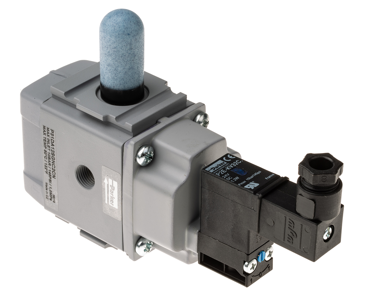 Parker 3/2 Dump Valve - Pilot/Spring G 1/4 P31 Series 24V dc