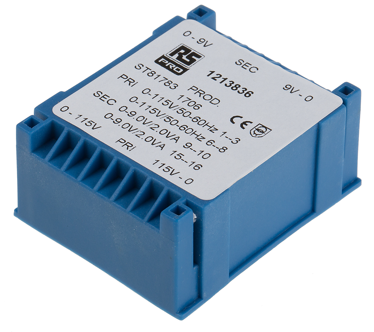 RS PRO 2 x 9V ac 2 Output PCB Mount PCB Transformer, 4VA