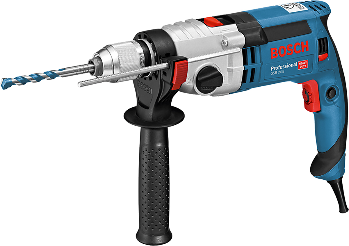 Bosch GSB Keyless 230V Corded Hammer Drill, Type F - Schuko plug