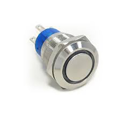 TE Connectivity Illuminated Push Button Switch, Latching, Panel Mount, 19.2mm Cutout, SPST, Blue LED, 250V ac, IP67