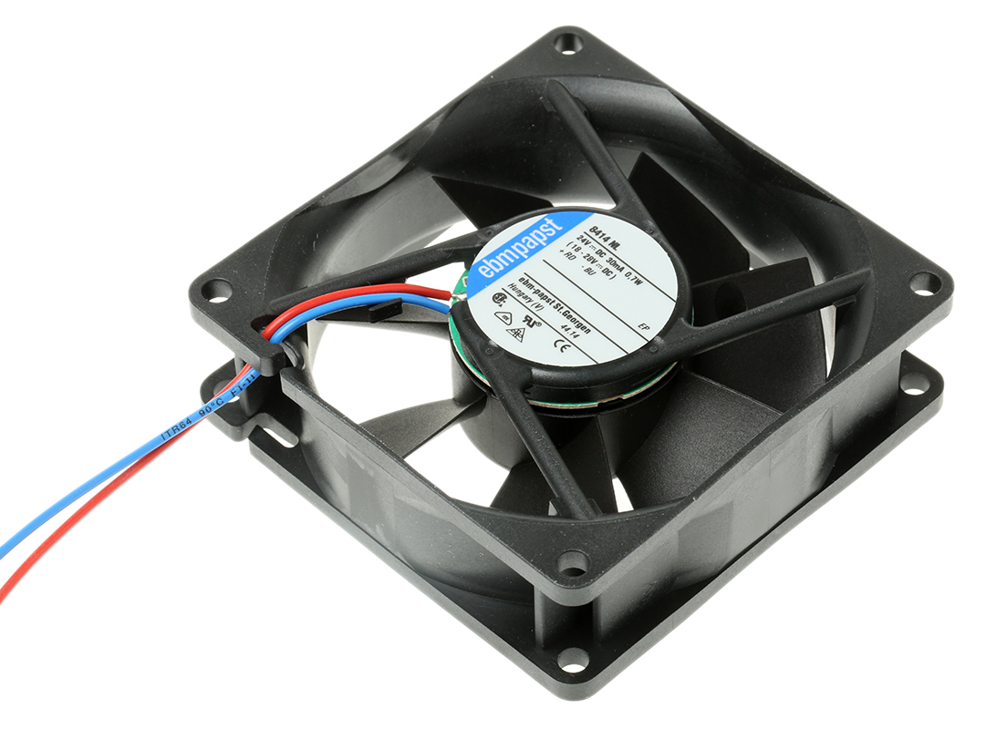 ebm-papst 8400 N Series Axial Fan, 24 V dc, DC Operation, 33m³/h, 700mW, 30mA Max, 80 x 80 x 25mm