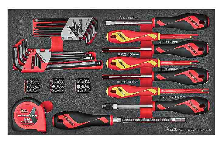 Teng Tools TEFMD54 Slotted Hex Key & Screwdriver Set, 54-Piece