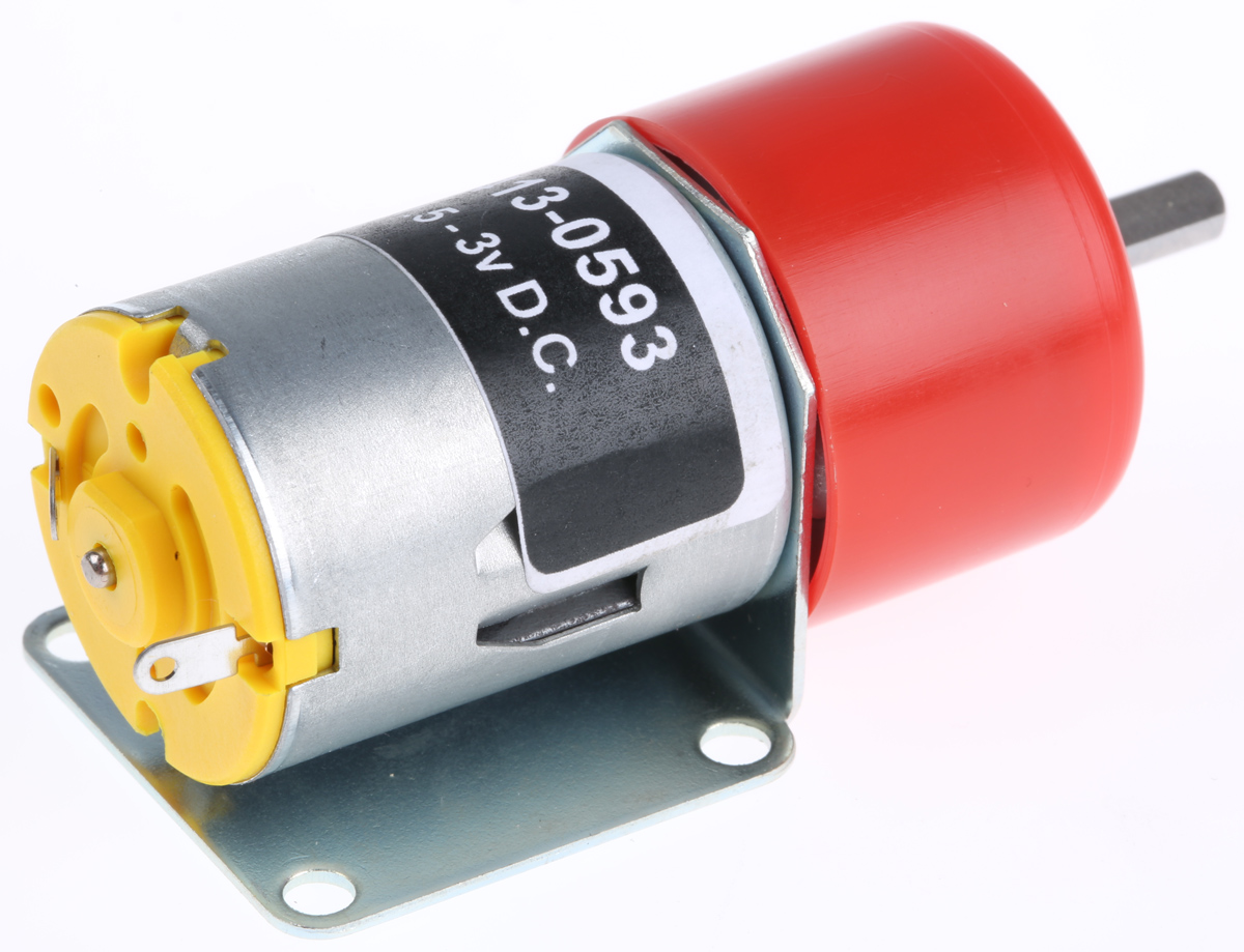 RS PRO Brushed Geared DC Geared Motor, 1.71 W, 3 V dc, 6 Ncm, 240 rpm, 4mm Shaft Diameter