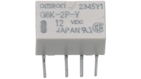Omron PCB Mount Signal Relay, 12V dc Coil, 1A Switching Current, DPDT