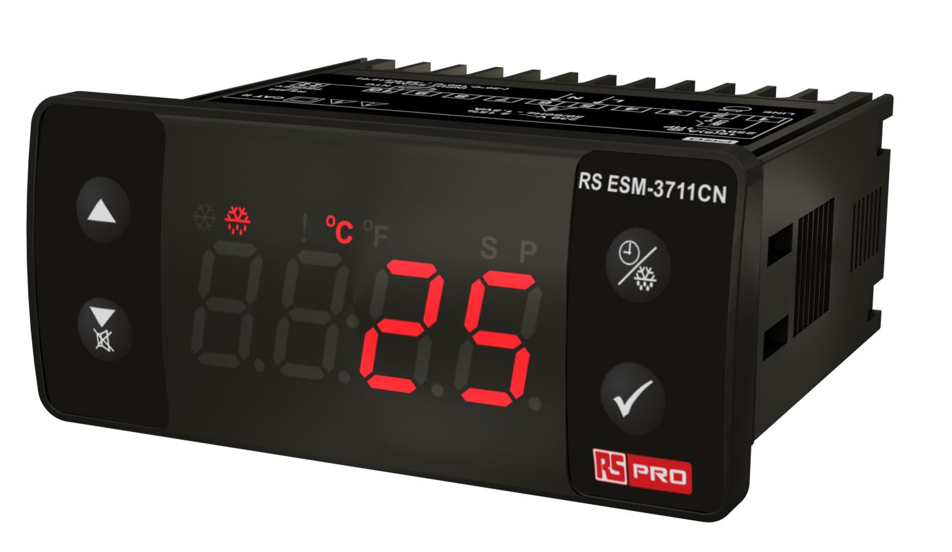 RS PRO Panel Mount On/Off Temperature Controller, 77 x 35mm 1 Input, 1 Output Relay, 24 V Supply Voltage ON/OFF